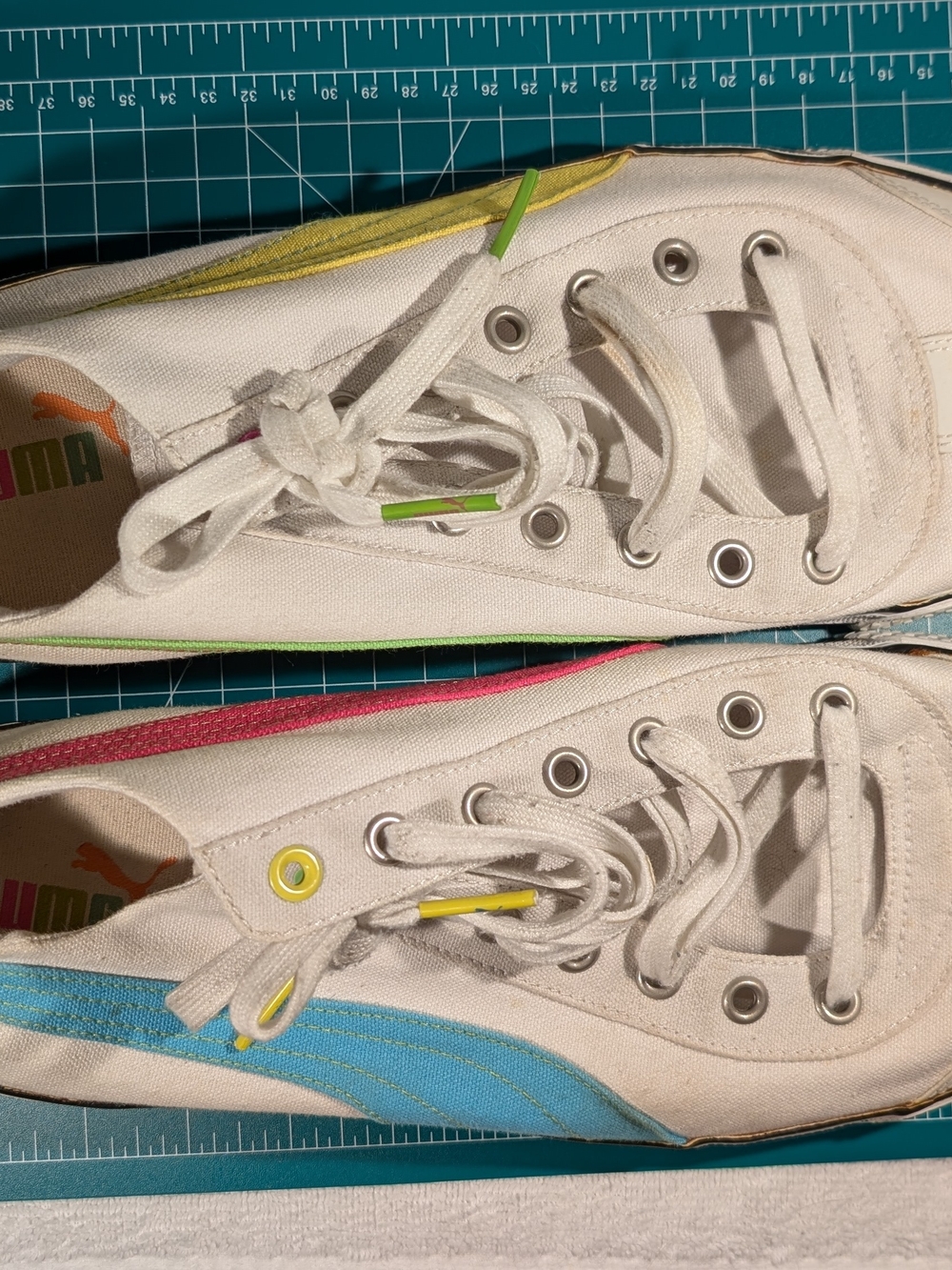 Puma Multicolor Color Block Sneakers Men's Size 14 Blue Yellow Green Pink - Picture 9 of 16